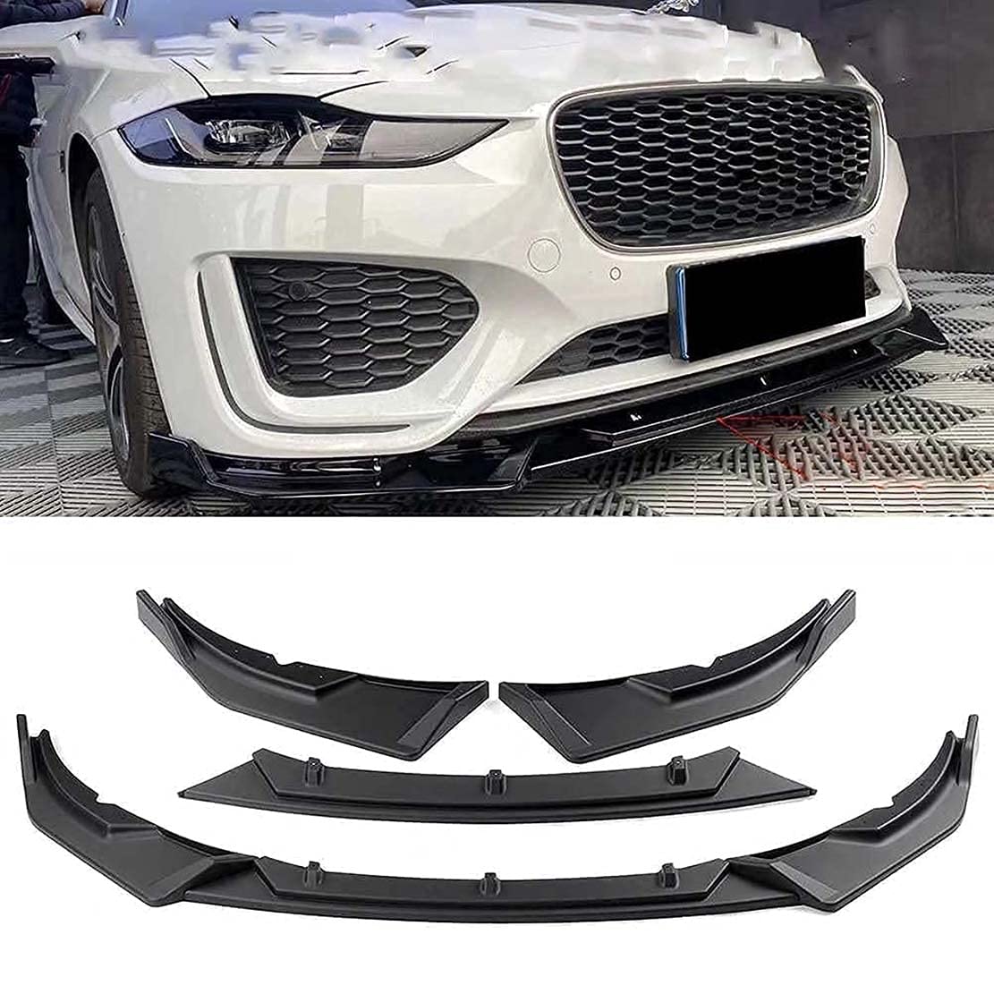 do Jaguar Xe 2020 2021, przednie przednie klapy podbródek ABS antykolizyjny rozdzielacz dyfuzor osłona fartuch ochrona dekoracyjna
