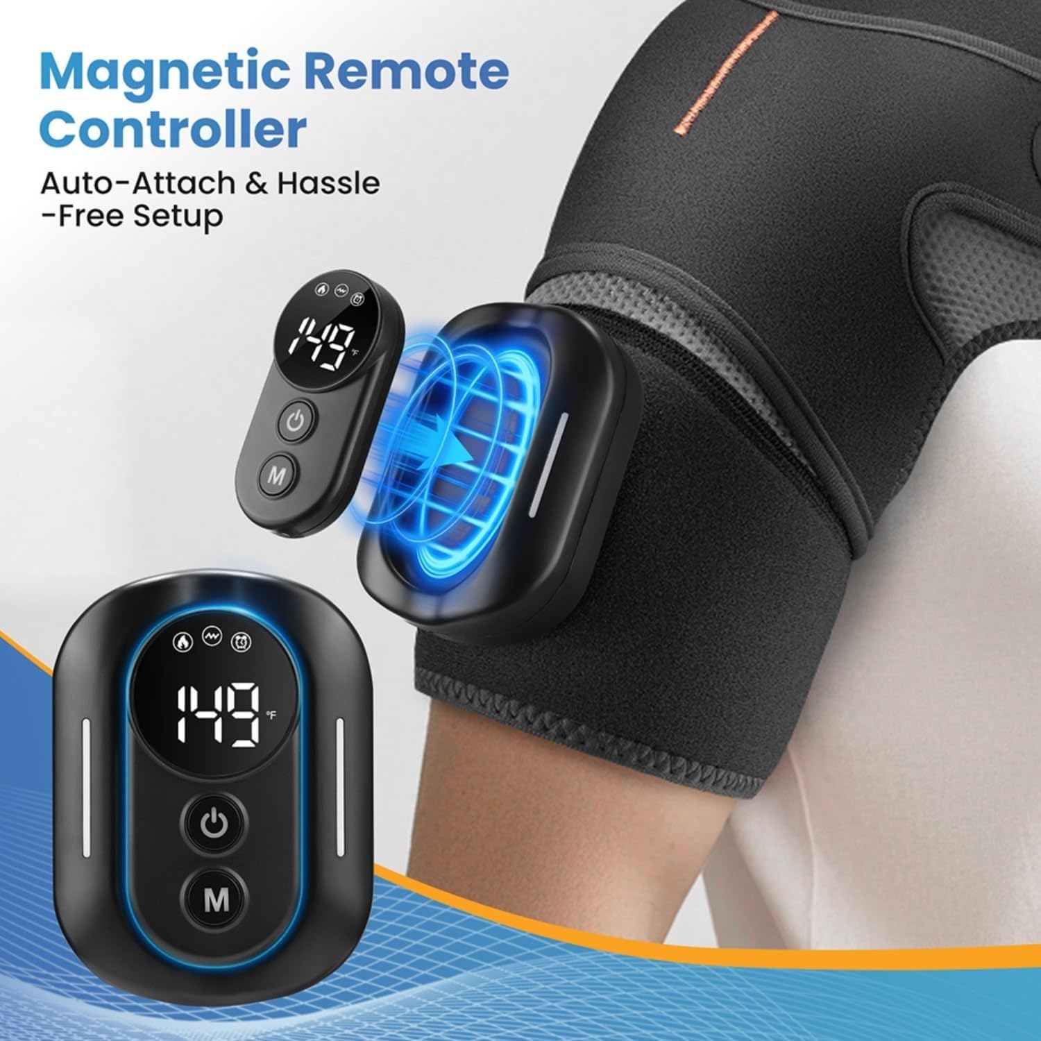 Hewelth Masseur D'épaule Triple Method, Doté De Fonctions De Thermothérapie, De Massage Et De Compression Par Coussins Gonflables (Noir,Télécommande)