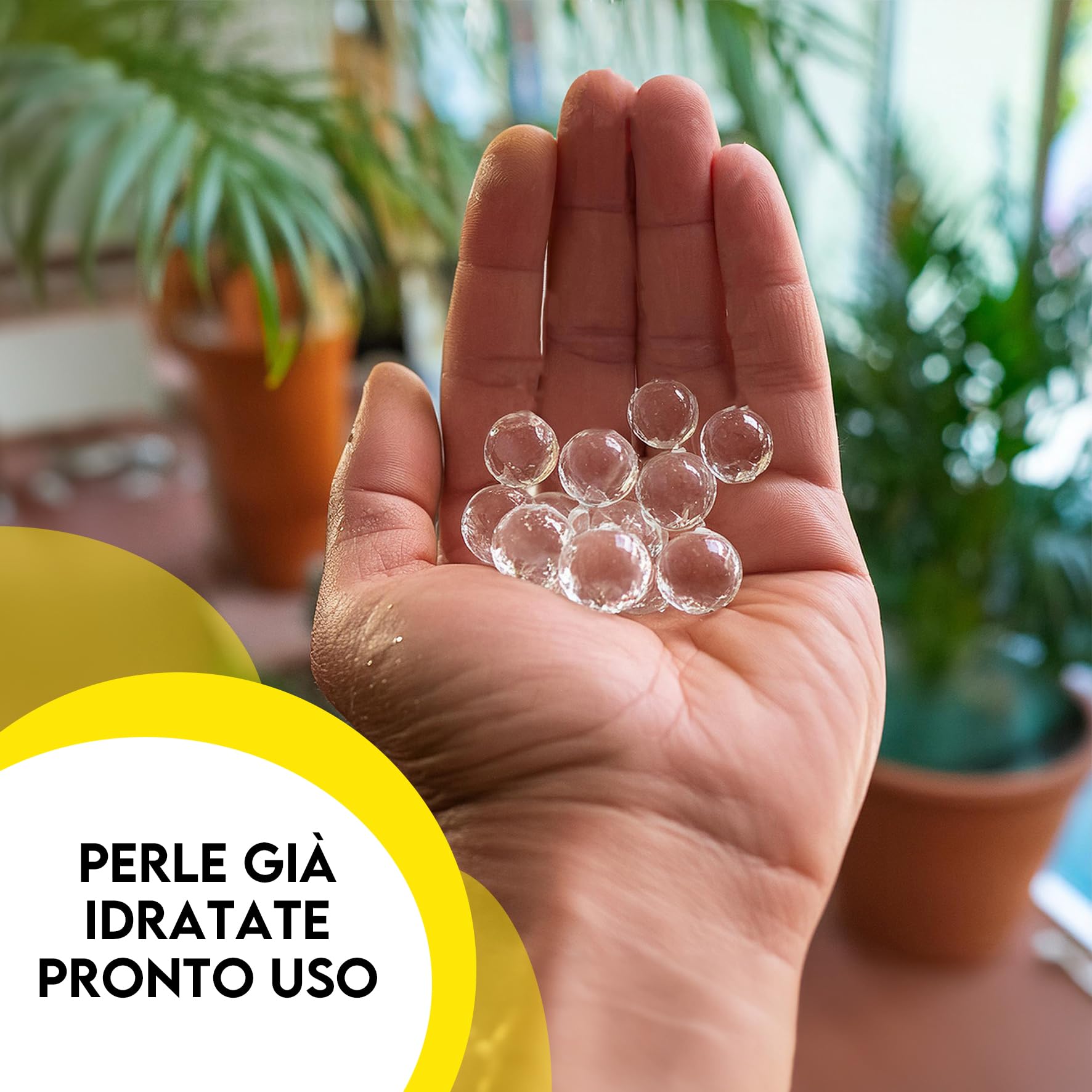ZOMA - Palline Gel per Piante Pronte all'Uso 100% Naturali, Sfere gel per piante garantiscono fino a 30 giorni di Idratazione Costante, Acqua Complessata per vasi Palline Decorative e Funzionali 1L
