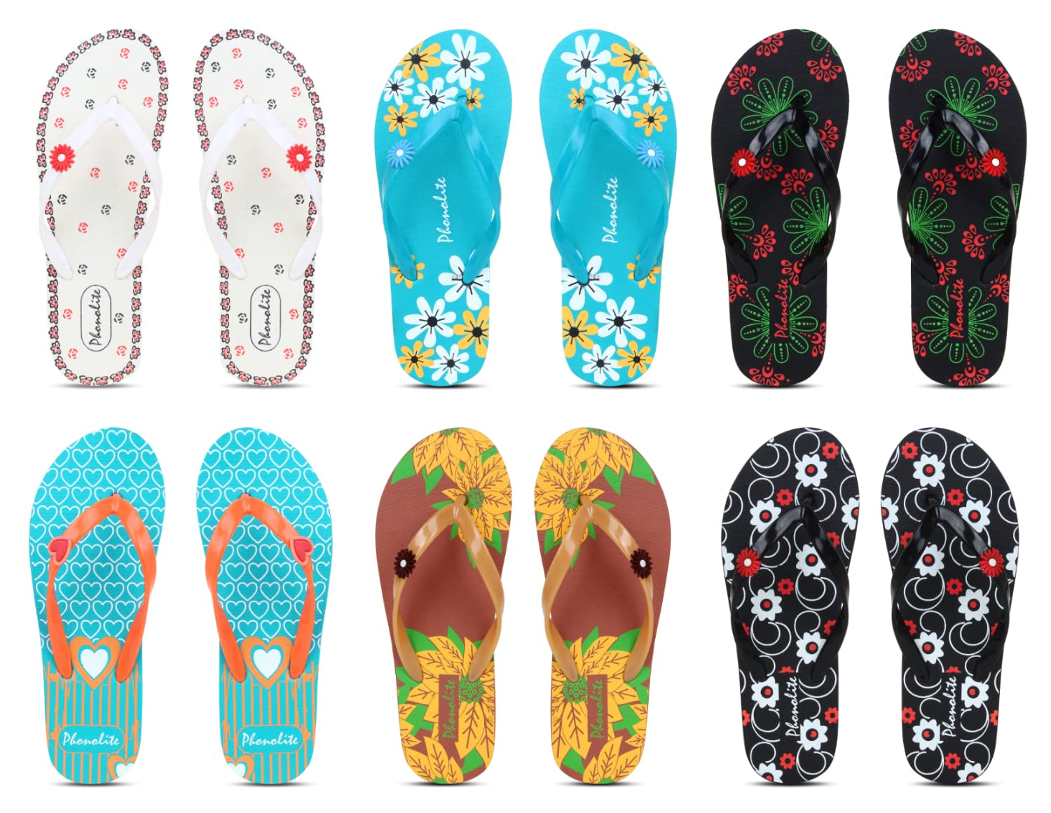Phonolite multicolor casual wear hawaii slipper for women pack of 6 combo (B0BG4SF9PB) Amazon Price History, Amazon Price Tracker