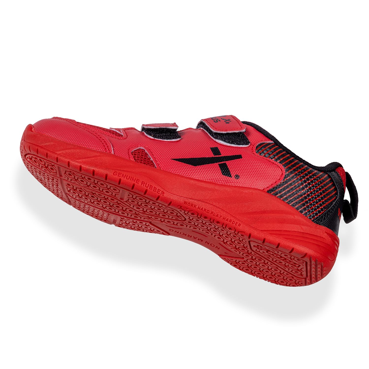 Vector X Luminous Kids (Unisex) Tennis/Badminton Court Shoe Elegent Design Rubber Sole Slip Resistance Light Weight EVA Insocks for Comfort (Red-Black, UK Footwear Size System, Big Kid, Men, Numeric, Medium, 11) 4