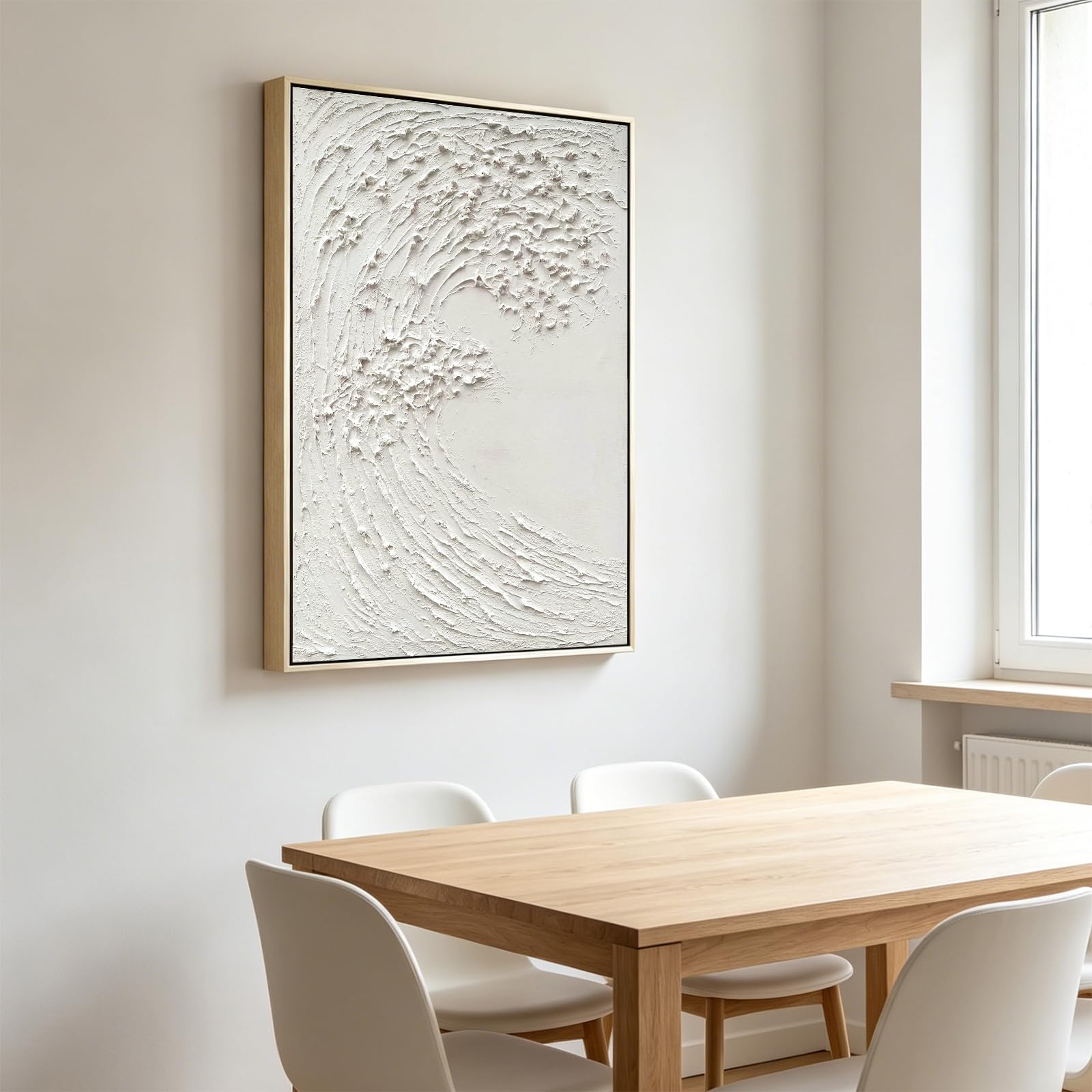 Amazon.com: GeekMacro White Textured Wall Art - Hand Painted Ocean