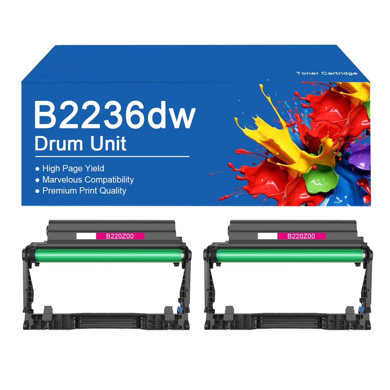 Unità tamburo di ricambio B2236 B220Z00 per stampanti Lexmark B2236dw MB2236adw MB2236adwe MB2236i, elevata capacità 12000 pagine.,B2236 -2Set