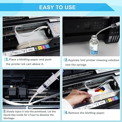 Miniatura 4 de Kit de Limpieza de Cabezal de Impresión Funciona para Impresora de Inyección de Tinta Epson HP Canon Limpieza de Cabezal de Impresión, Kit Limpiador