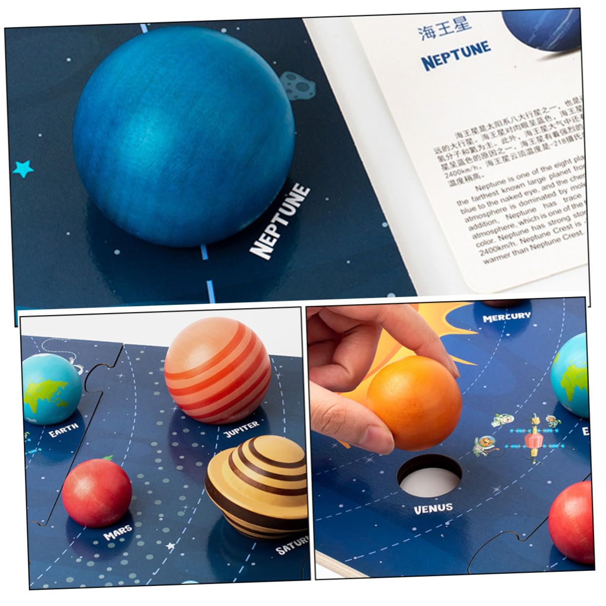 STOBOK 1juego Puzle Educativo De Madera Del Sistema Solar Para Niño Niña Juguete De Cognición Preescolar Mejora La Memoria Reconocimiento De Formas Para Aprendizaje Interactivo y