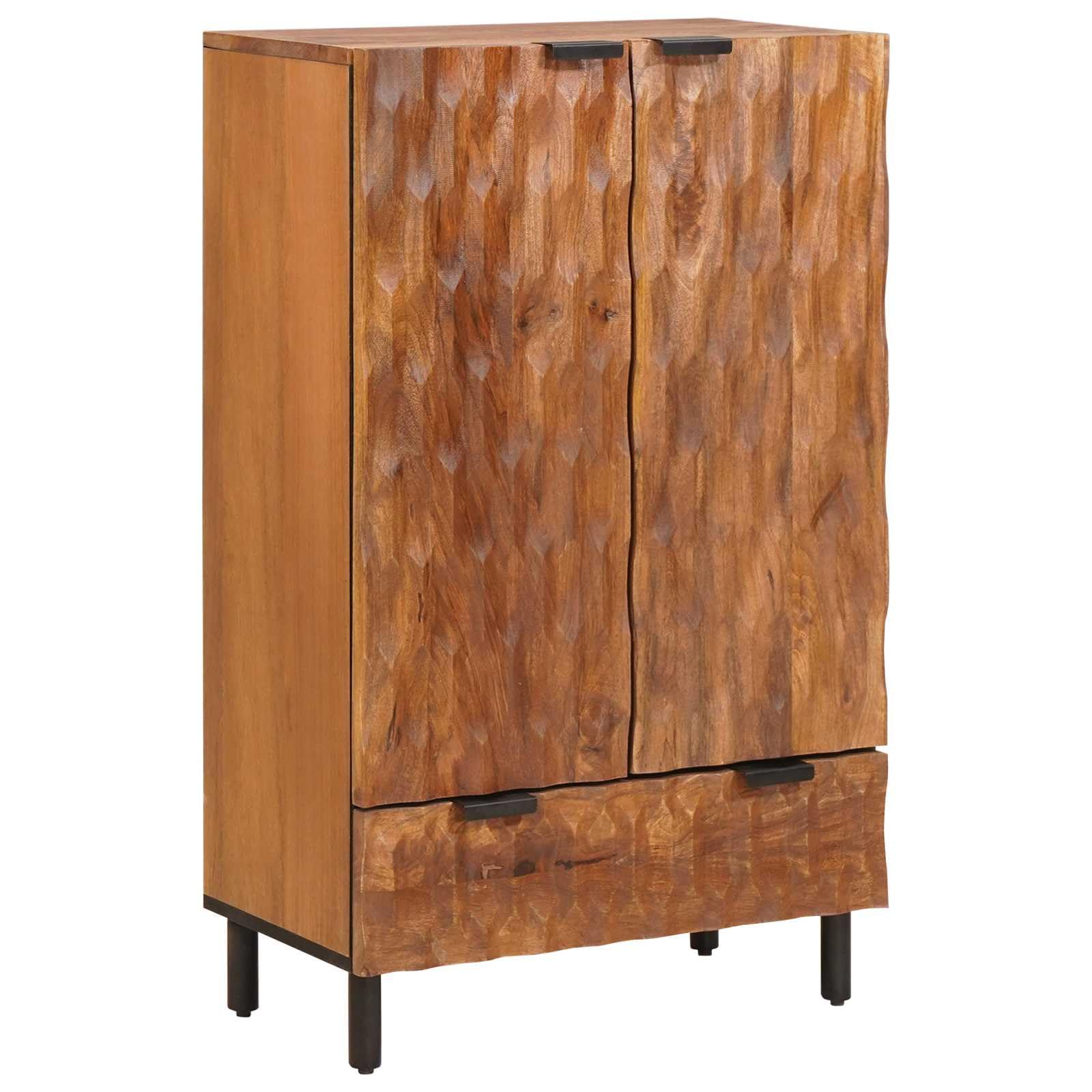 vidaXL Highboard mit Tür Akazienbraune Oberfläche 60 x 33 x 100 cm