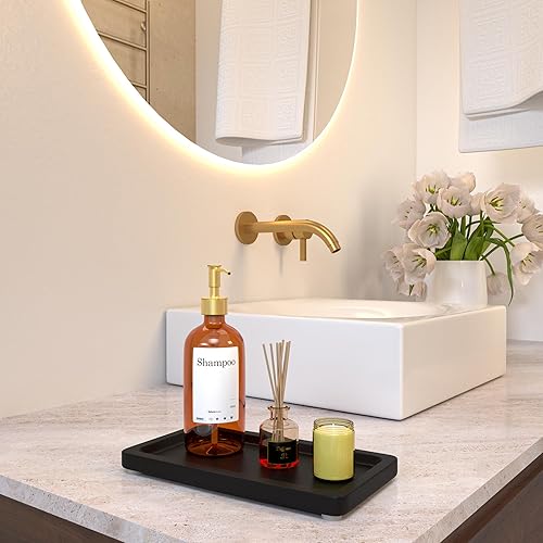 Miniatura 4 de YELLOW LOTUS Bandeja de tocador rosa  Pequeña bandeja de perfume para tocador, pequeñas bandejas de madera para decoración, bandeja de joyería de