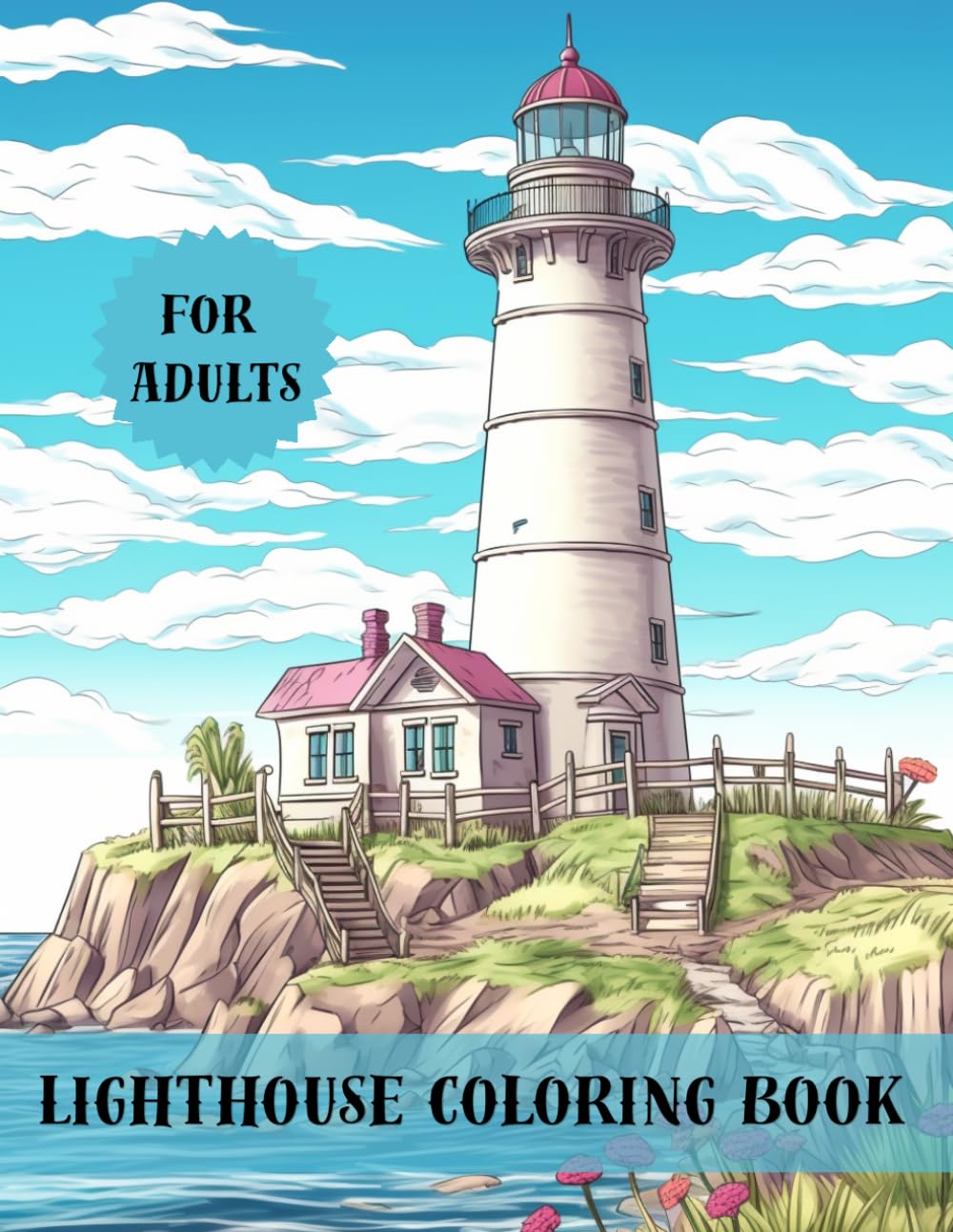 Lighthouse Coloring Book for Adults: 50 Serene Coastal Landscapes and Nautical Beacons for Stress Relief and Relaxation