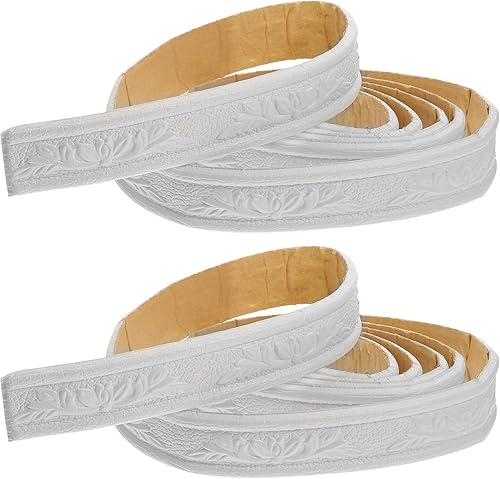 Uonlytech 2 rollos de papel tapiz para despegar y pegar, borde de pared 3D con bordes de espuma, borde de espejo para cocina, sala de estar, color