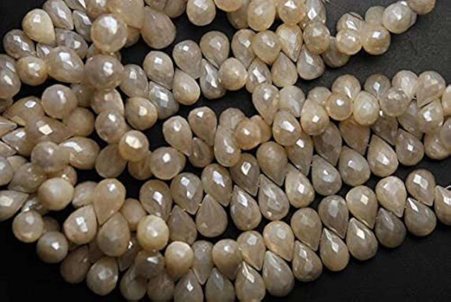 Pierre de lune naturelle en perles gouttes 10-13mm pour collier et bracelet