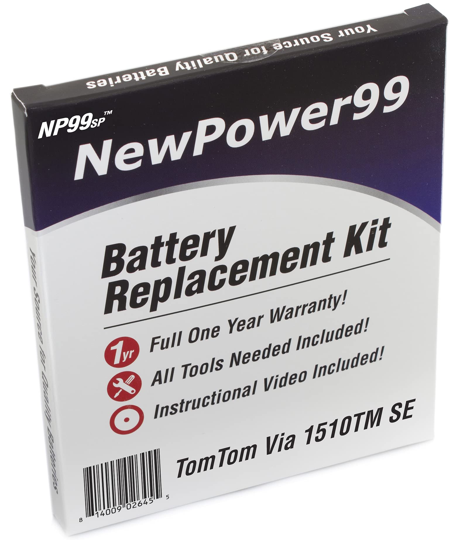 NP99sp NewPower99 Battery Replacement Kit for Tomtom Via 1510TM SE with Installation Video, Tools, and Extended Life Battery.