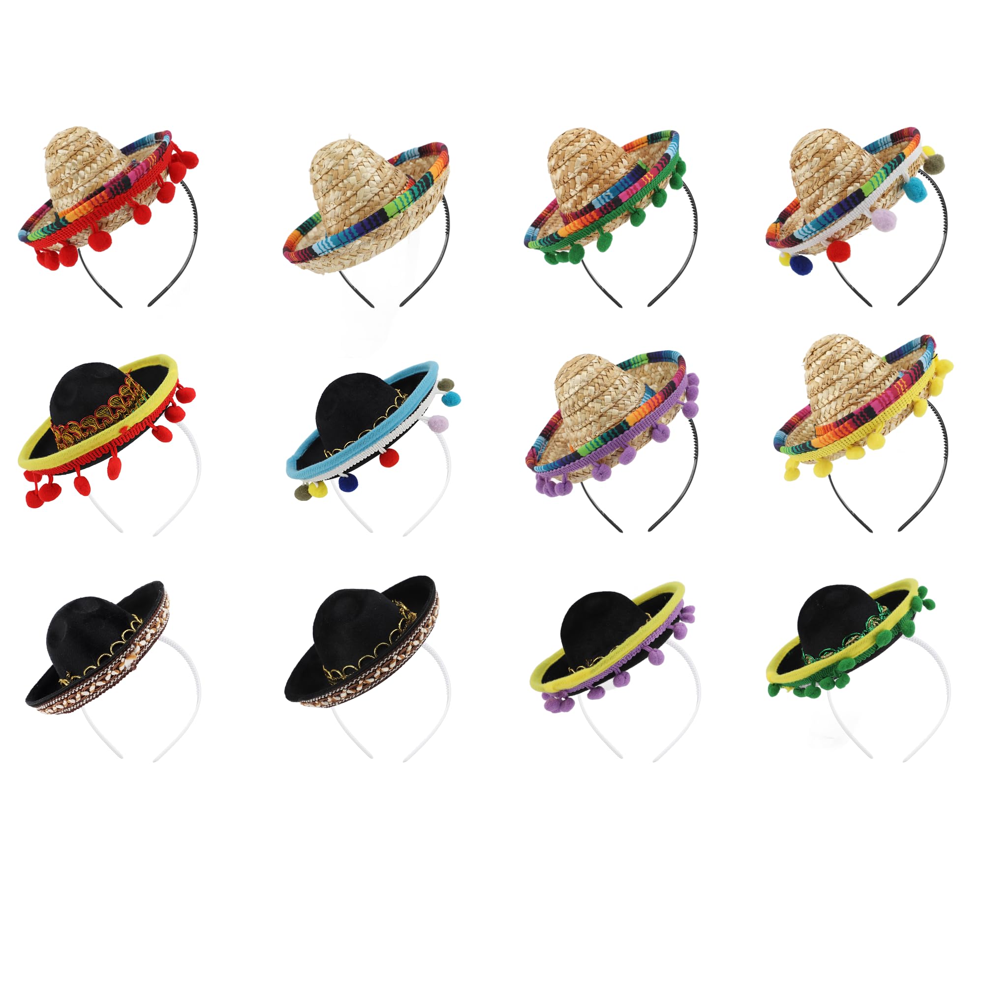 Sombrero de Fiesta, Diadema, Banda para el Pelo de Vacaciones, Sombrero Decorativo, Aro para el Pelo para Adultos, Niños, Mascotas (12 Piezas)
