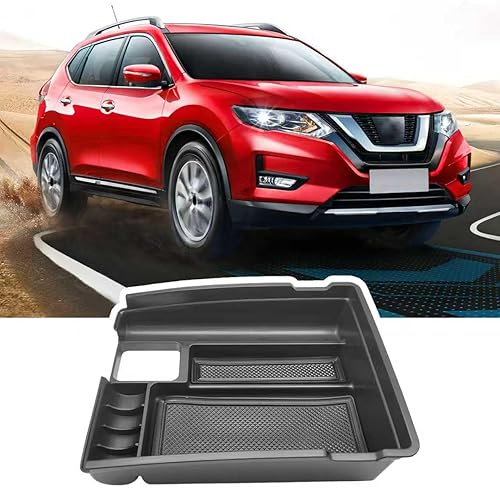 ABS Center Console Organizer Compatible with Nissan Rogue/Rogue Sport/Murano Armrest