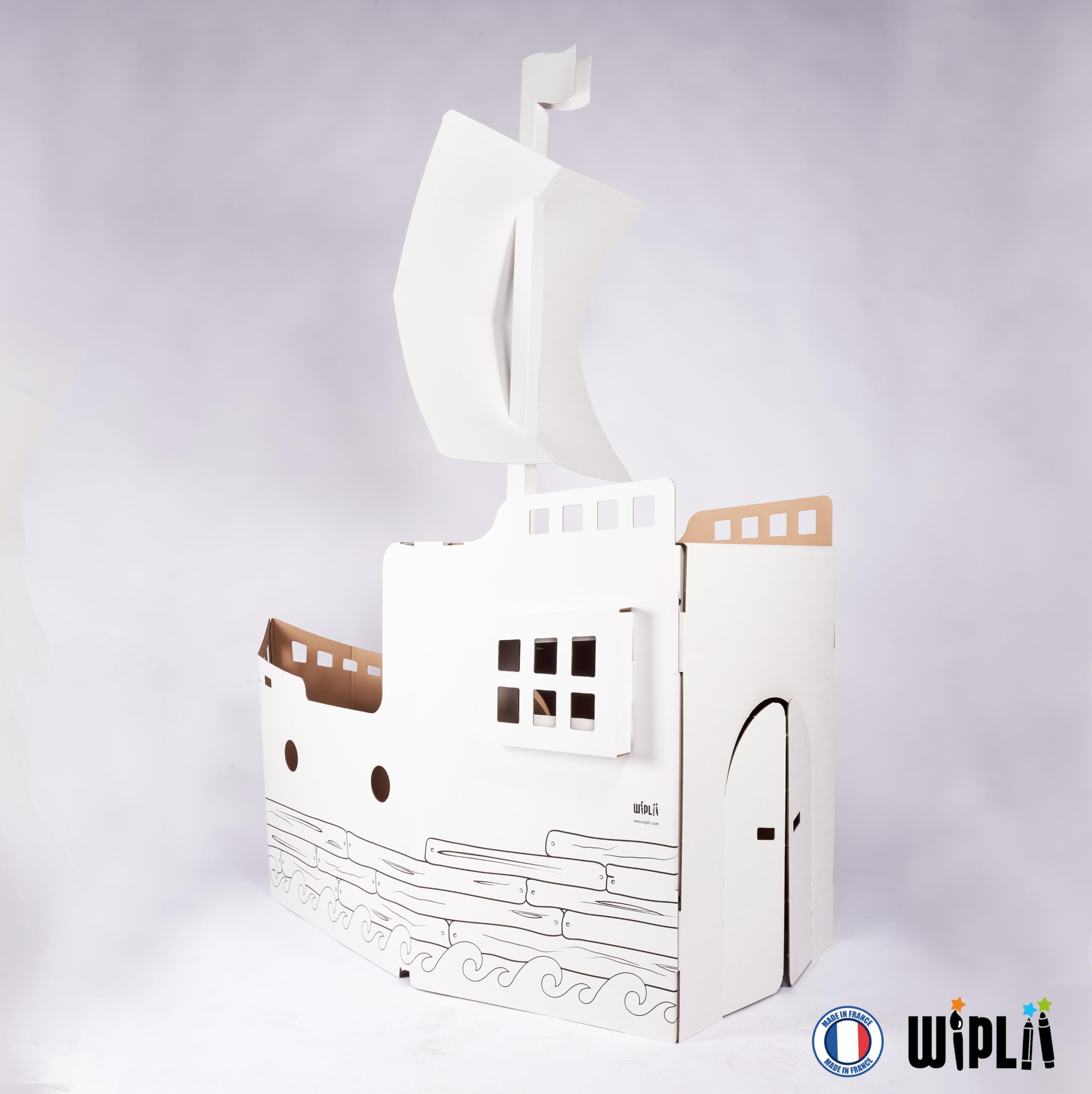 Barco pirata de cartón – Juego gigante: 1,50 x 78 x 2,11 – Juego a partir de 3 años – Ideal como regalo de cumpleaños, Navidad o decoración