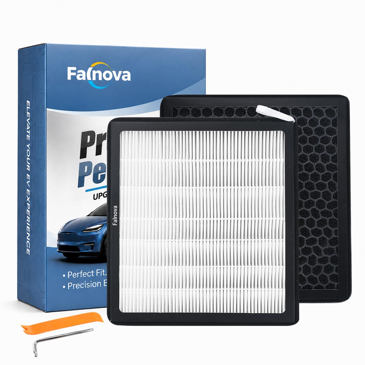 Photo 1 of (Upgrade) Compatible with Tesla Model X Model S HEPA Cabin Air Filter 2022 2023 2024 2025 2026 with Activated Carbon, Cabin Air Filter Replacement Accessory - Includes Tools & Installation Guide