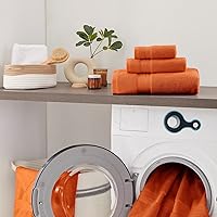 Vista 5 de COZYART - Juego de 6 toallas de baño de algodón turco, color naranja quemado, gruesas suaves absorbentes duraderas, 19.17 oz/yd², 2 toallas de baño