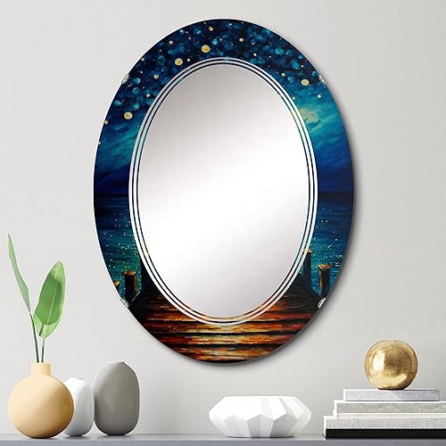 Miniatura 2 de Light at the End of The Pier during Stormy Night II, espejo de tocador, espejos de baño, espejos de pared para sala de estar, dormitorio, espejo