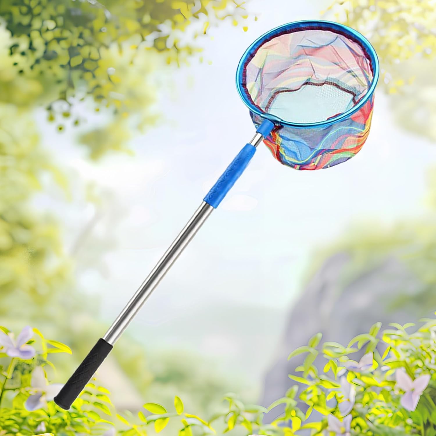 Genérico Kids Fishing Net, Fishing Nets, Retractable Toddler Fishing Net, Non-Slip Handle Heavy-Duty Skimmer Toys For Catching Butterfly Outdoor Summer Game Toddler Camping