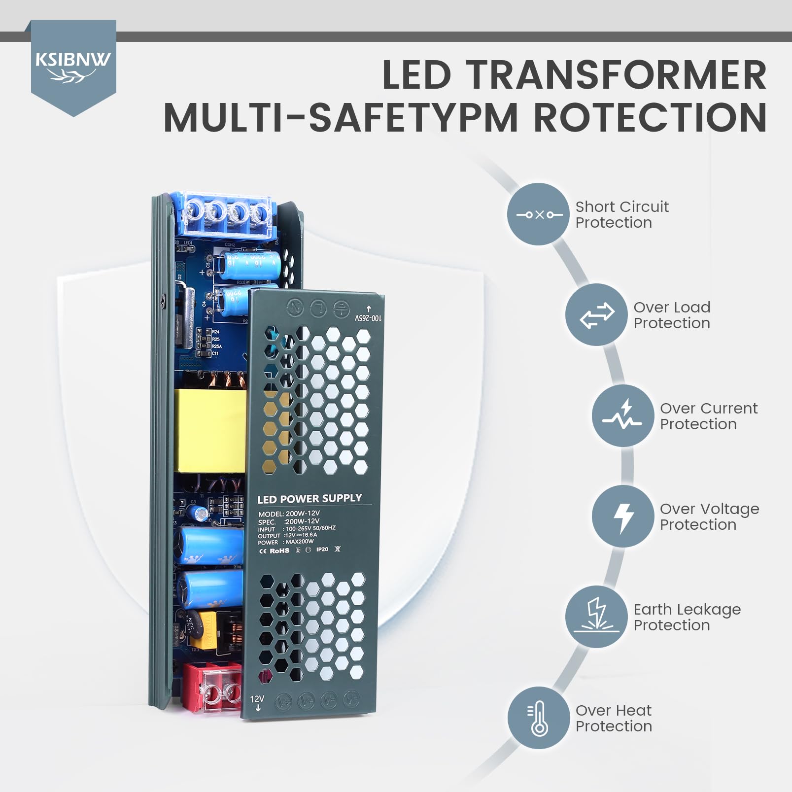 ALIMENTATORE LED 12V 100W IP67 - EXTRA SLIM IMPERMEABILE