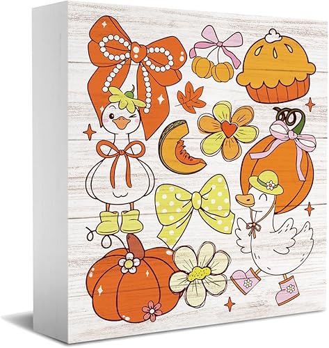 Miniatura 9 de Divertida decoración de otoño de ganso tonto, decoraciones de otoño para oficina en casa, decoraciones de Acción de Gracias para regalos de cocina