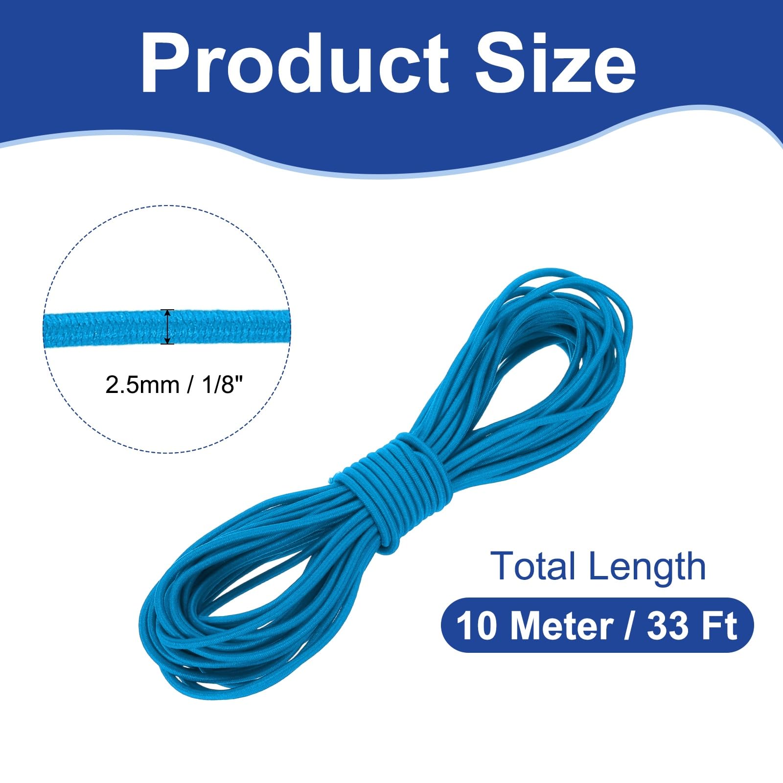 PATIKIL 25mm x 10 Meters Elastic Bungee Cord - Image 2