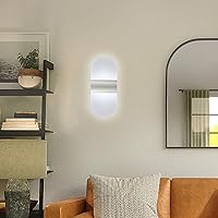 Vista 8 de Modernos apliques de pared, 2 lámparas de pared LED acrílicas para sala de estar, dormitorio, pasillo, funciona con pilas USB recargable, luz