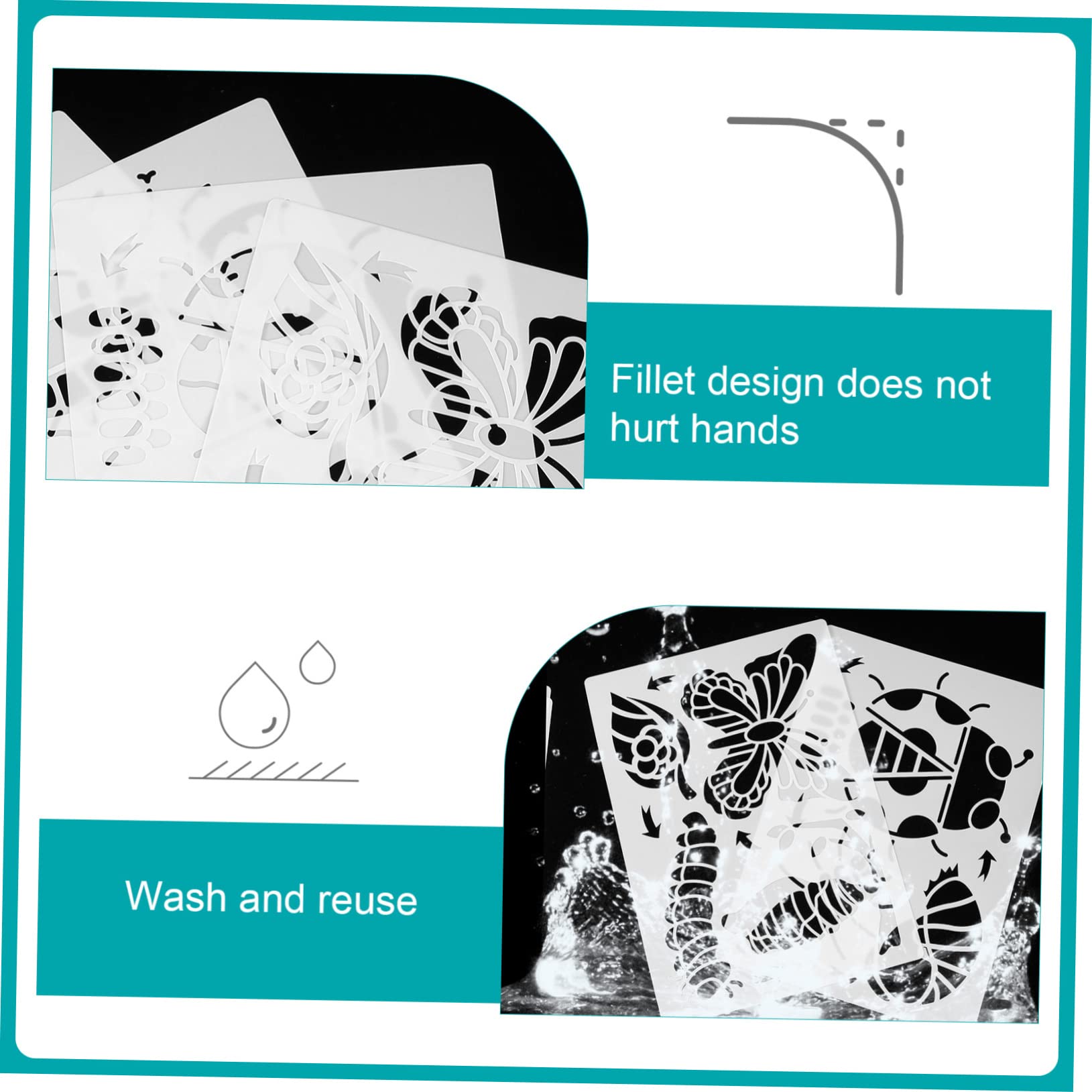 SHINEOFI 3 Set Di Stencil Riutilizzabili Per Animali Per Bambini 4 Modelli Di Ciclo Di Crescita Stencil Per Pittura E Disegno Per Bambini Forniture Per Artigianato 4 Fogli*3