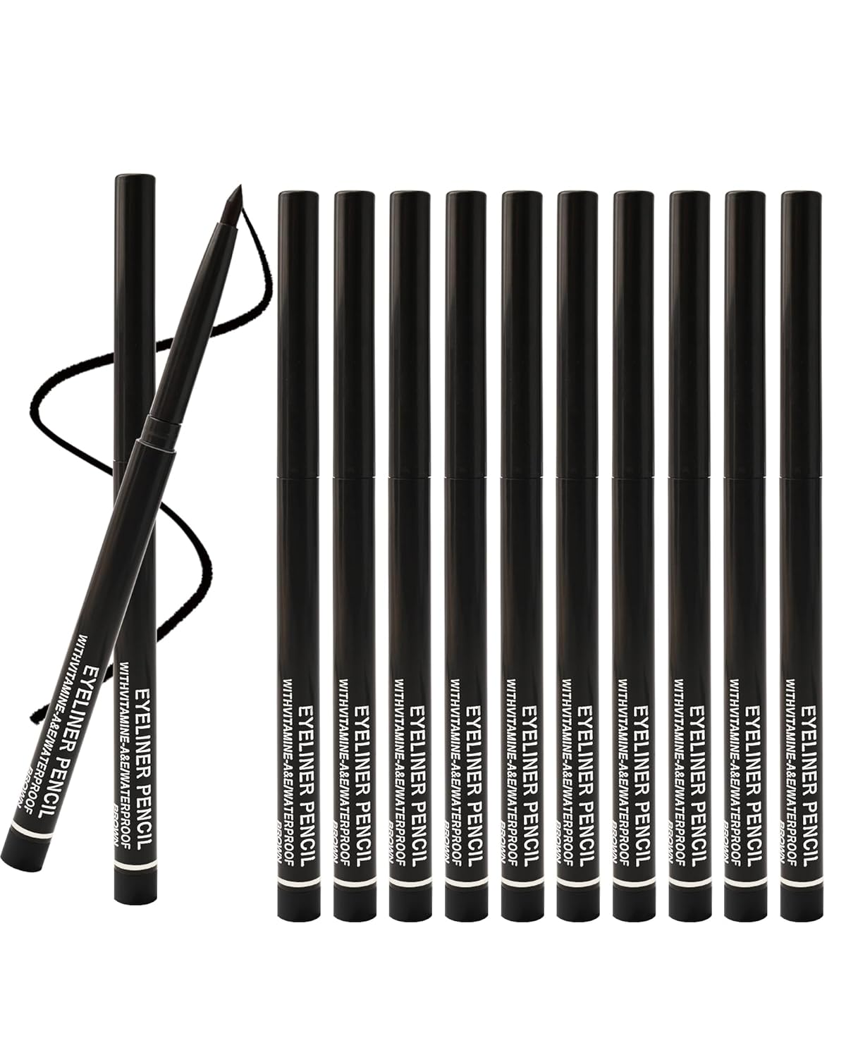 12 Pcs Brown Eyeliner Pencil Set, Matte Waterproof Gel Eye Liner Pencils, Long-Lasting Sweatproof Smudge Proof Waterline Gel Eyeliner, Retractable Eye Makeup Pen for Women, Soft Smooth Cream Texture 12 Pcs Brown Eyeliner Pencil Set, Matte Waterproof Gel Eye Liner Pencils, Long-Lasting Sweatproof Smudge Proof Waterline Gel Eyeliner, Retractable Eye Makeup Pen for Women, Soft Smooth Cream Texture