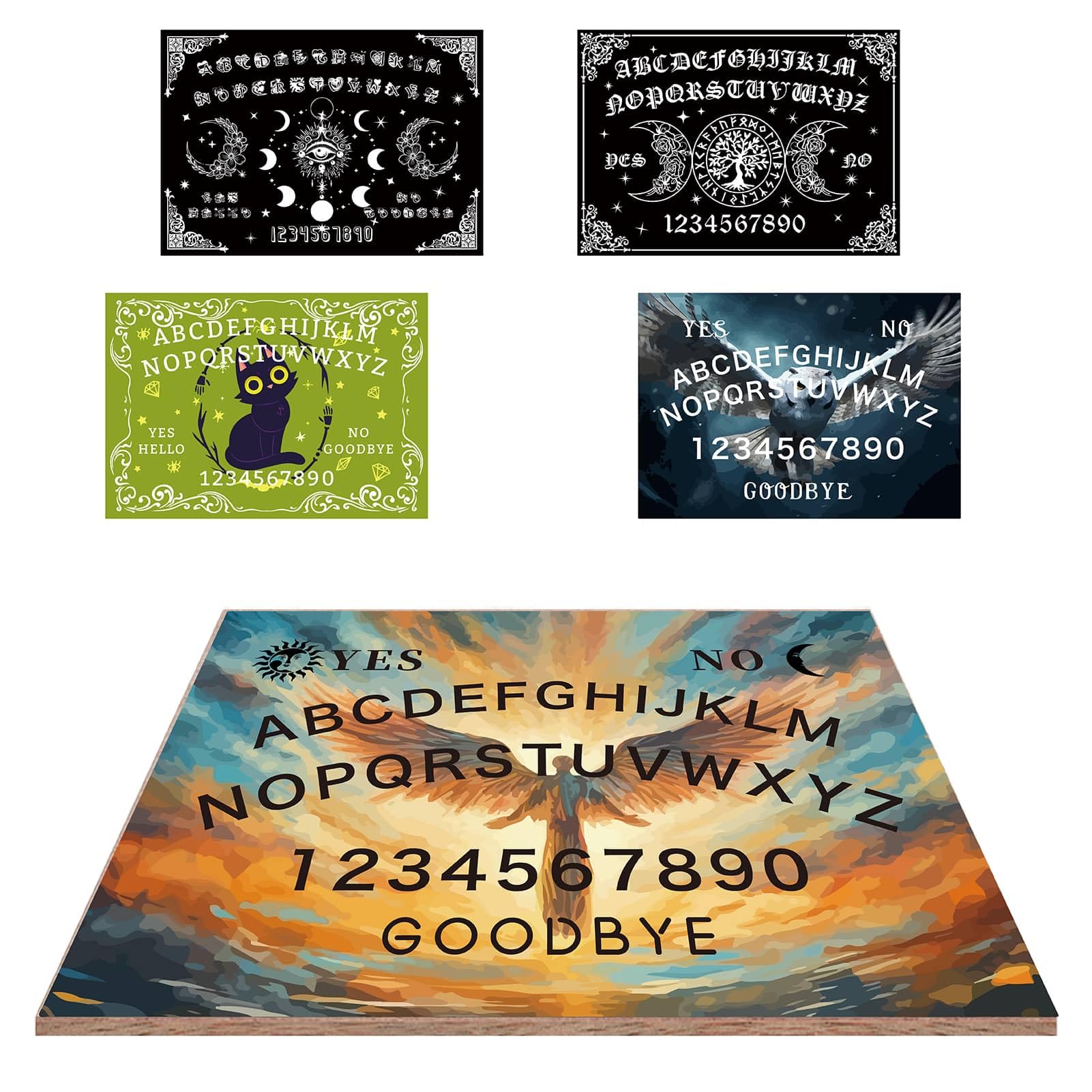 CREATCABIN Angel Fairy Pendulum Dowsing Divination Board Wooden Spirit Board Pendulum Board Talking Board Kit Metaphysical Message with Planchette for Witchcraft Altar Supplies 11.8x8.3Inch - Image 4