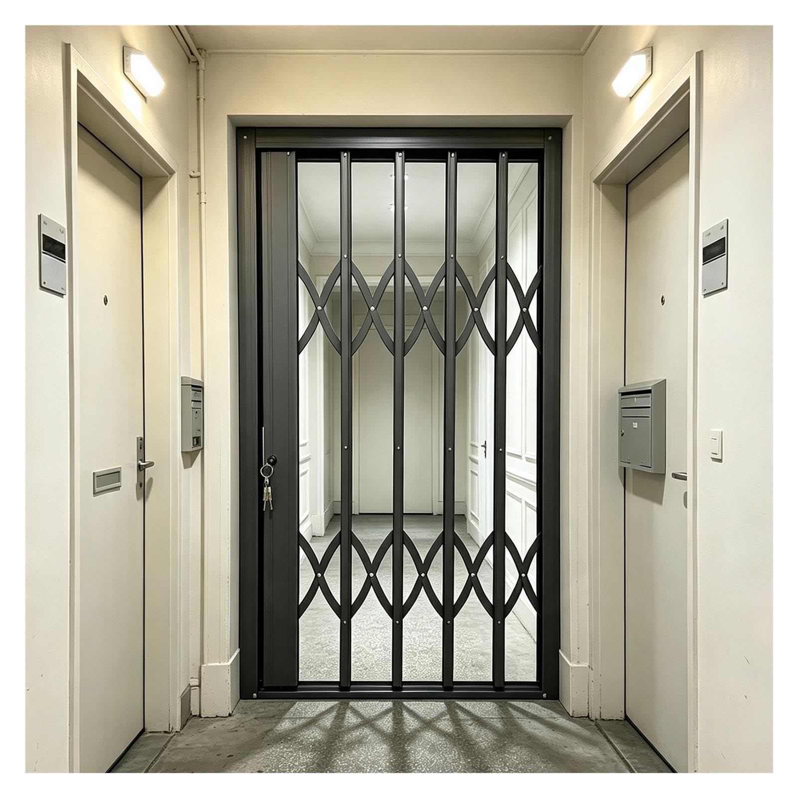 Grille de Sécurité Pliante en Aluminium, Portail Extensible pour Maison