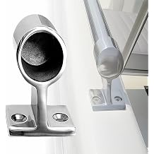 High Leg Handrail End Stanchion, Heavy-Duty 316 Stainless Steel Marine Hardware for Boats & Yachts, 1 Pc