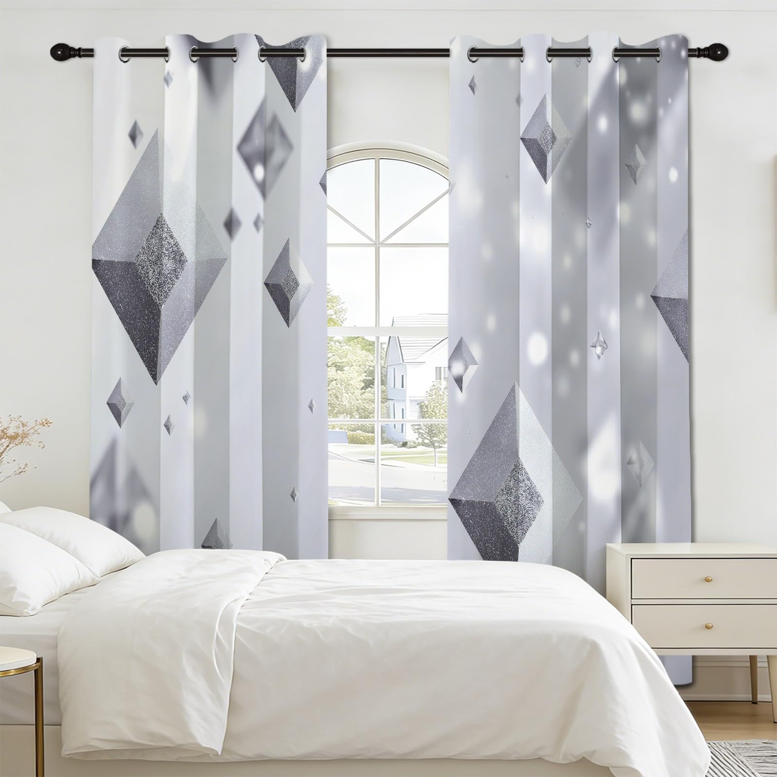 Cortinas opacas de 46 x 72 pulgadas, diseño geométrico abstracto de