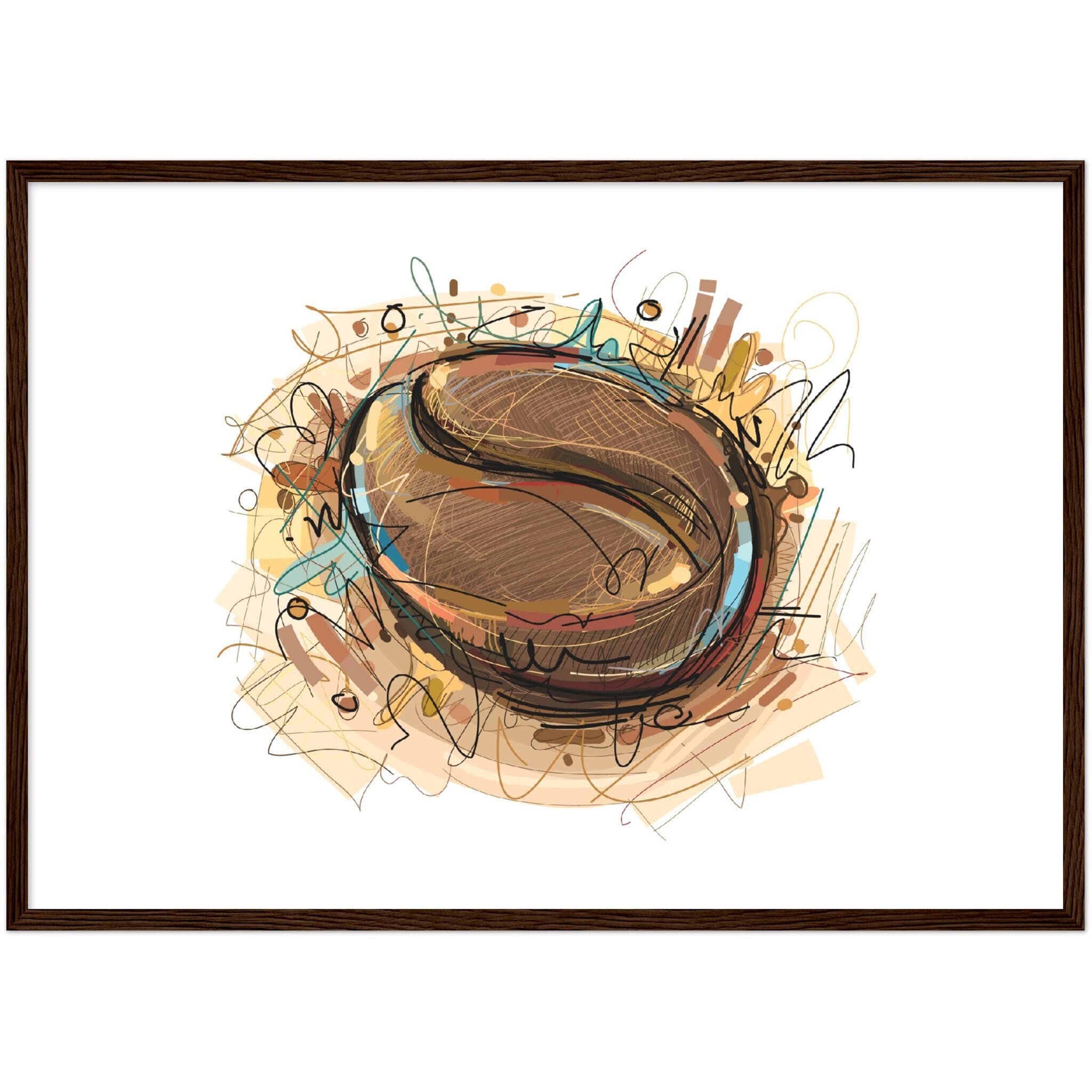 Cadre grain de café 30x40 cm - Décoration murale blanche pour cuisine