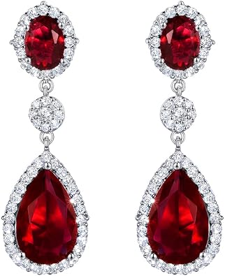 SELOVO Teardrop Drop Dangle Earrings Silver Tone Party Jewelry