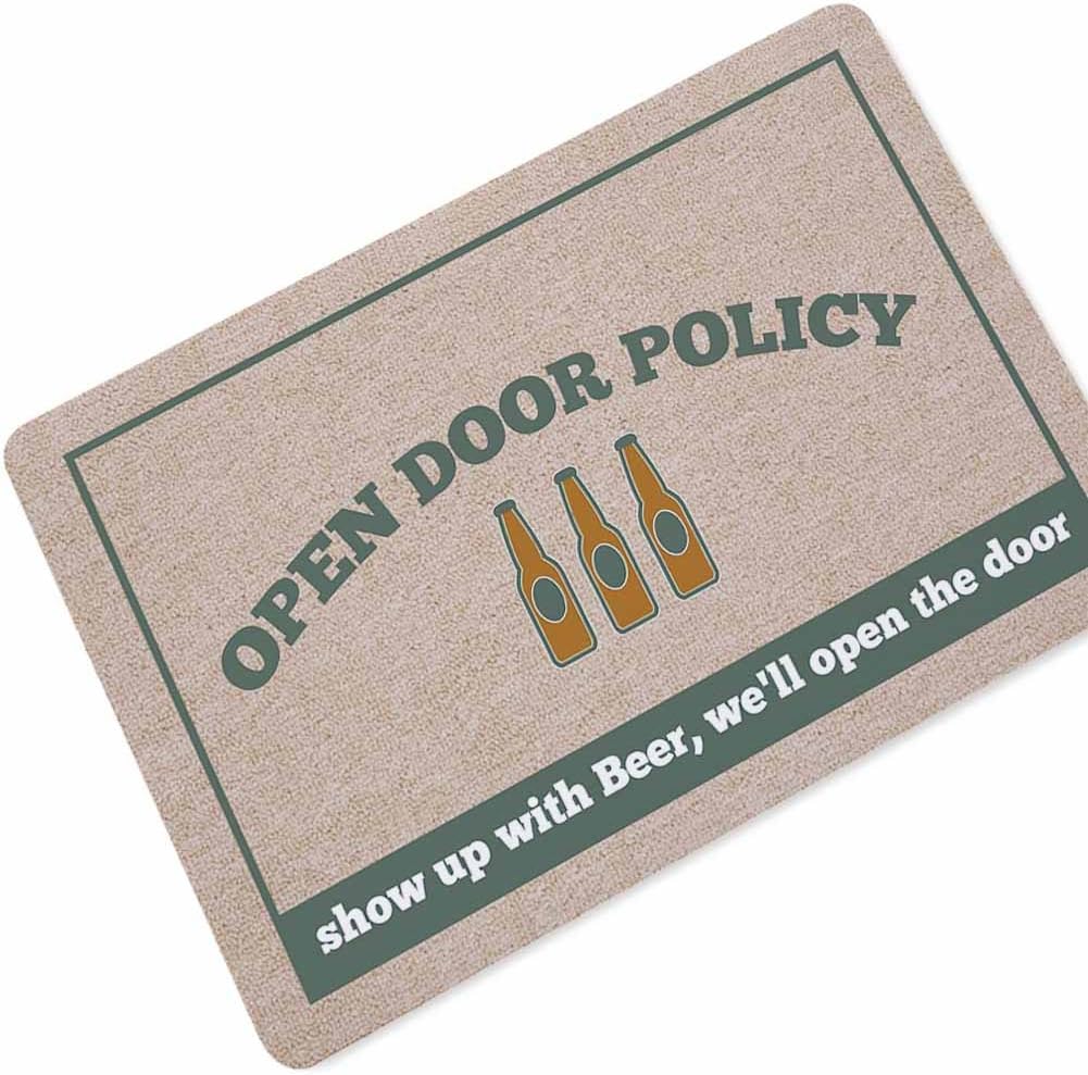 Entrance Rug Shoes Scraper Open Door Policy Welcome Doormat Front Entry