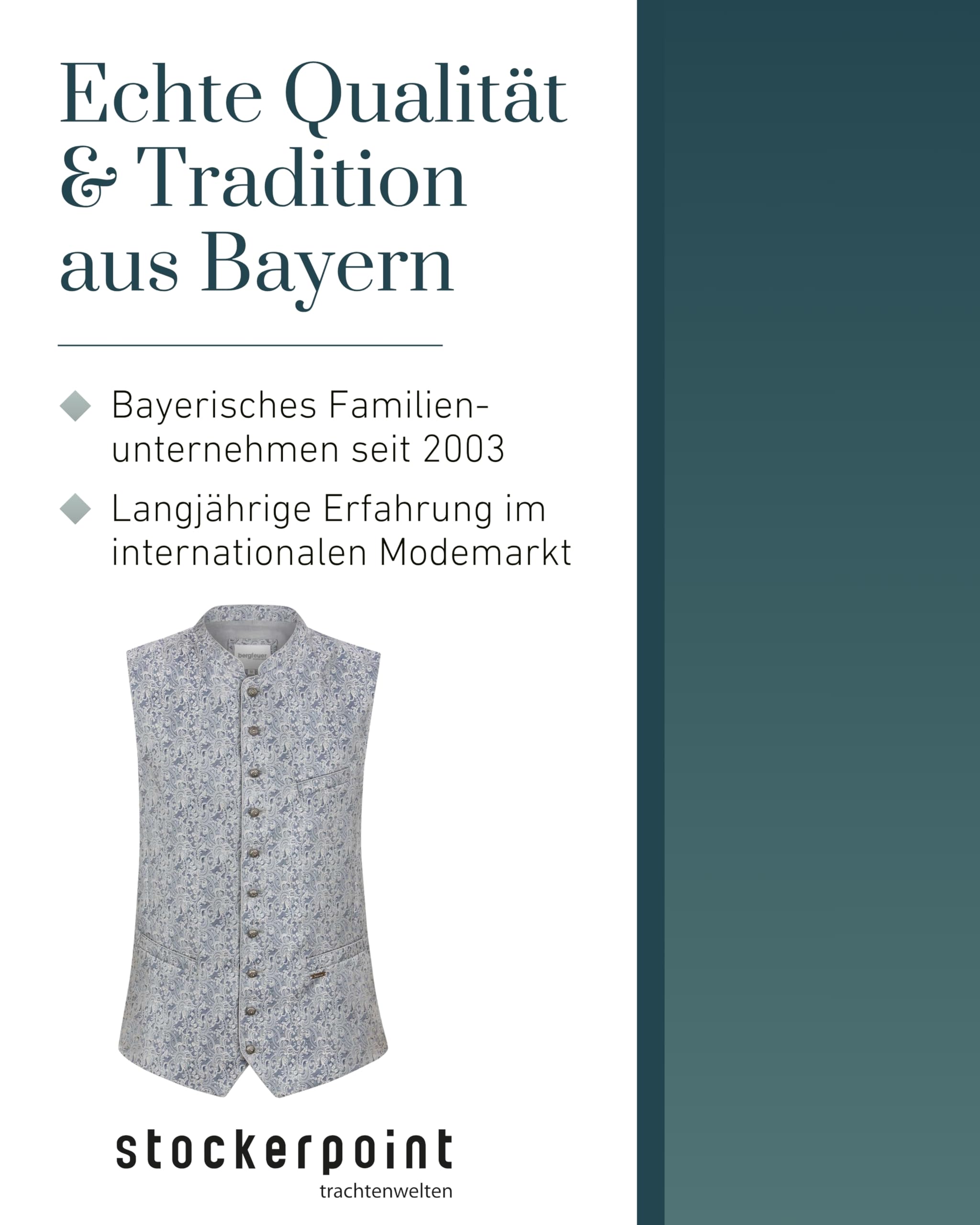 Bergfeuer Herren Ramiro Trachtenweste, Taupe, 52 EU