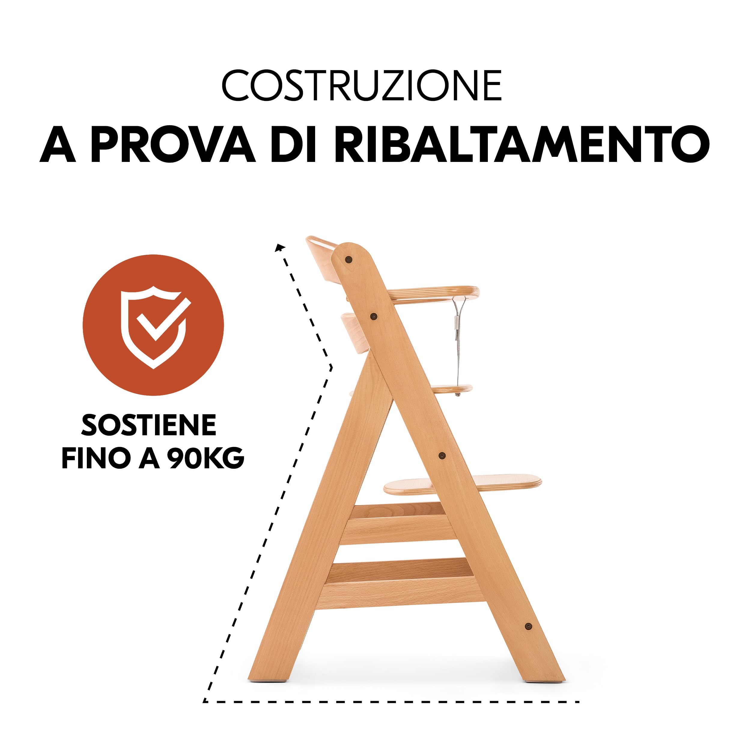 hauck Seggiolone Pappa Evolutivo Alpha Plus Newborn Set Premium, dalla Nascita, con Sdraietta Neonati 2in1 Regolabile e Dondolo, Cintura a 5 Punti e Cuscino in Cotone (Bouncer Light Grey, Naturale)