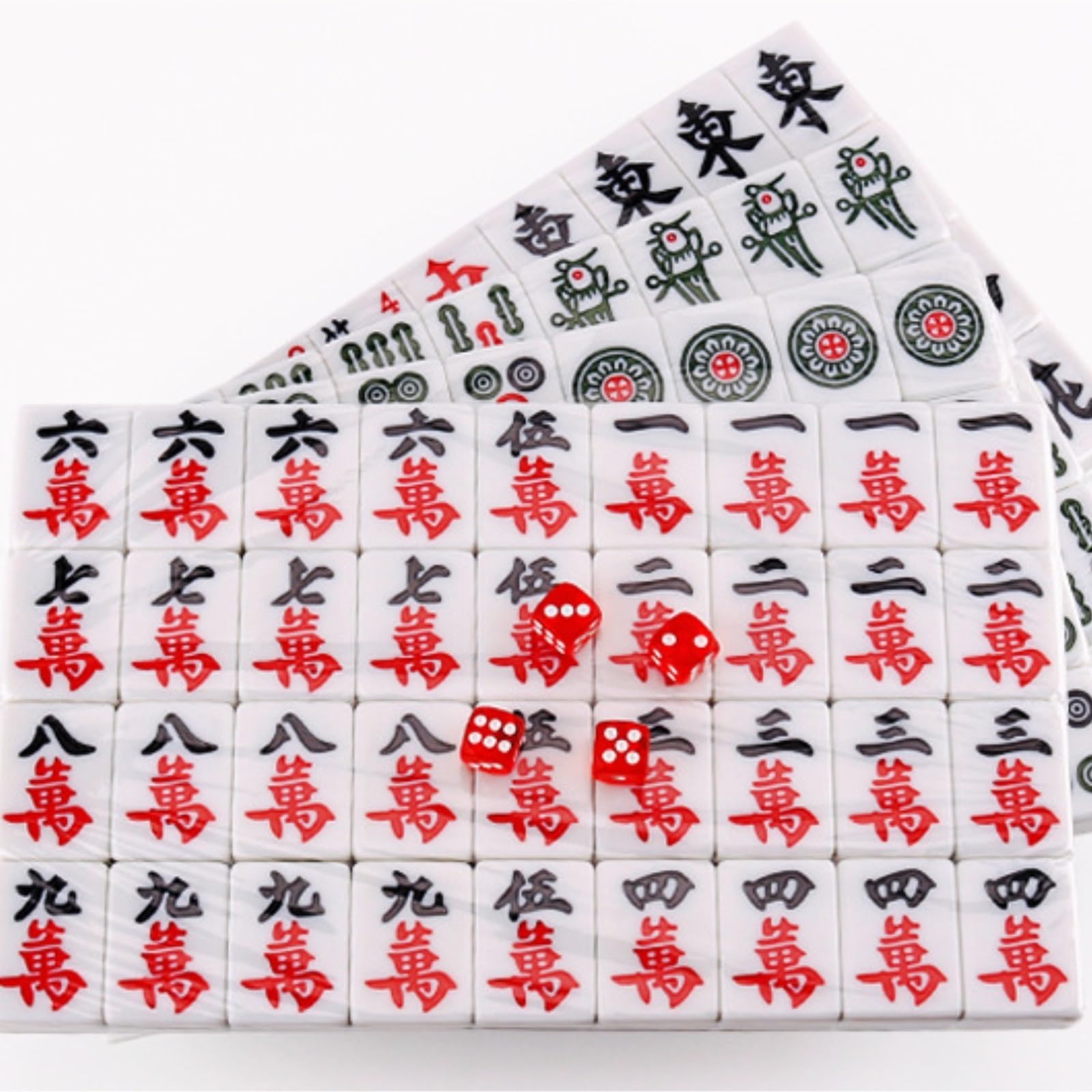 Tradycyjny Chiński Mah Jong Zestaw Mahjong Gra Towarzyska Tradycyjna Gra Klasyczna Chińska Gra Mahjong Zestaw 144 Płytek Na Imprezę Rodzinną(Grün)