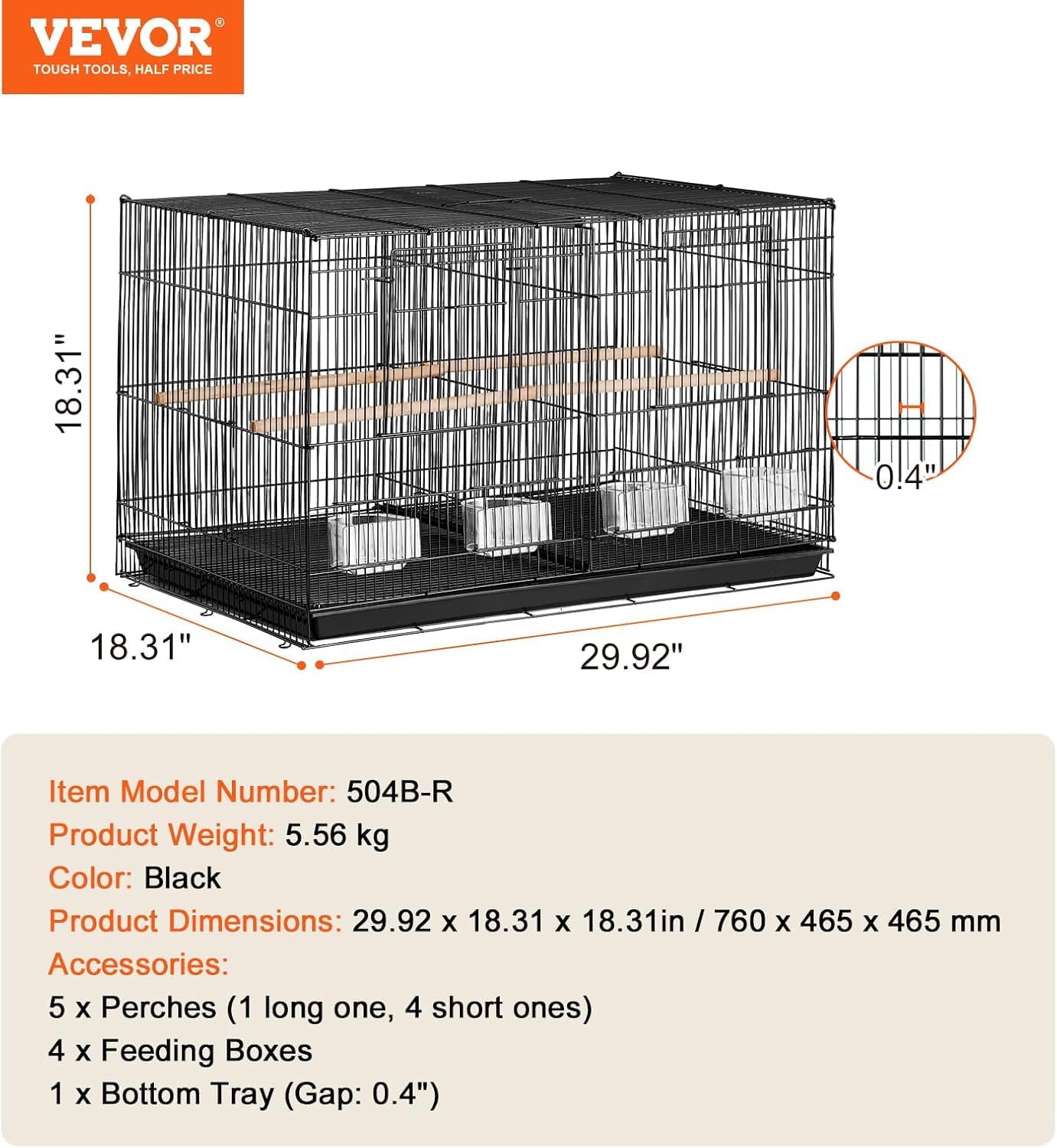 Jaula para Pájaros, Transportín Versátil para El Hogar Y Los Viajes, Ideal para Cacatúas, Loros, Periquitos, Cotorras, Cotorras, Palomas Y Otras Aves Pequeñas Y Medianas. Black, Dividable