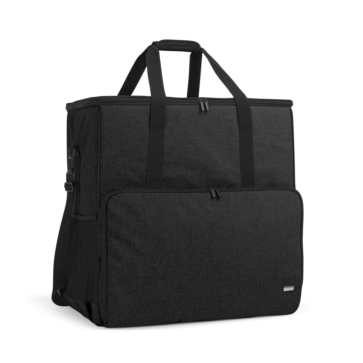 CURMIO Desktop Computer Tower and Monitor Carrying Case,Travel Tote Bag for PC Chassis, Monitor, Keyboard, Cable and Mouse, Earphone, Bag Only, Black