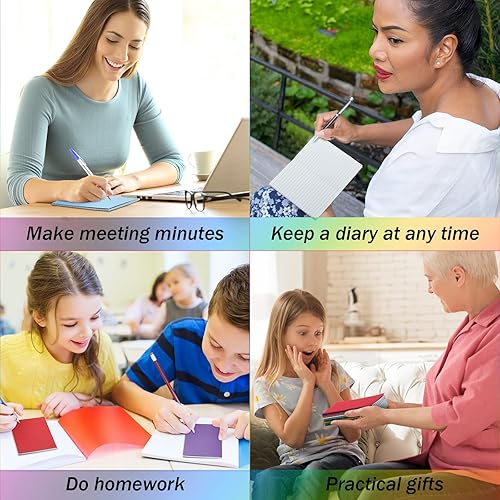 Miniatura 5 de Paquete de 100 mini cuadernos coloridos, cuadernos de bolsillo pequeño, mini diario, bloc de notas forrado para niños, suministros de oficina,