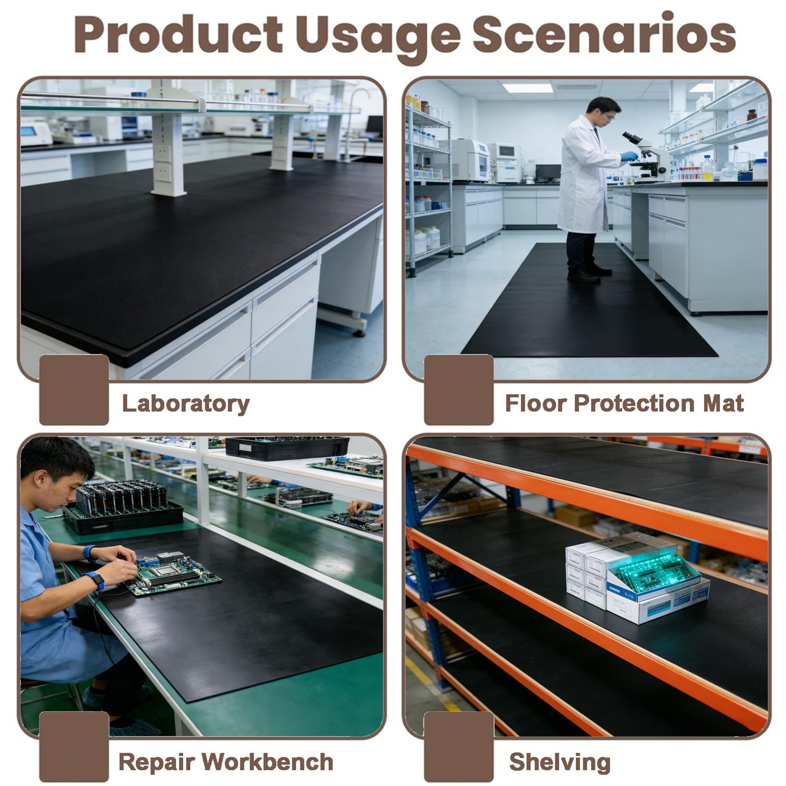 Goma Antiestático Estera 2 Mm Grueso, ESD Alfombra para Electrónica Soldadura, Disipativo Banco De Trabajo Estera para Taller Laboratorio Estaciones De Trabajo(0.5x1.5m)