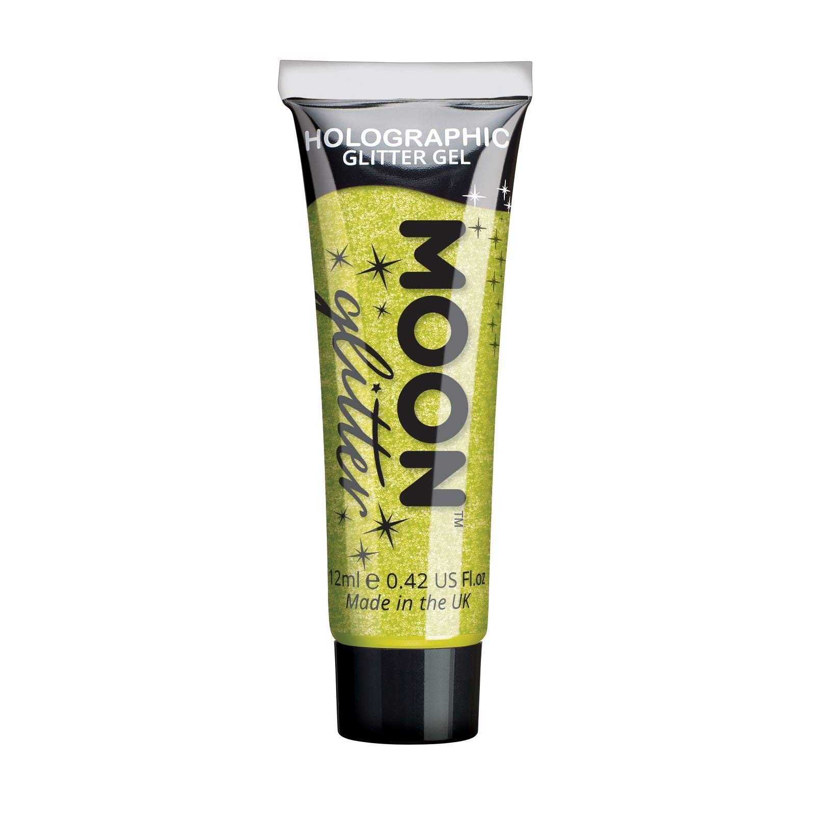 Holographic Face & Body Glitter Gel by Moon Glitter - 12ml - Yellow - Glitter Face Paint