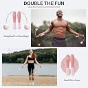 Jump Rope with Counter Cordless Jump Rope Ropeless Skipping Rope for Fitness Training Speed Rope with Digital Handle for Exercises Men, Women and Kids Wireless Skipping Rope Indoor Outdoor (Pink) gallery image