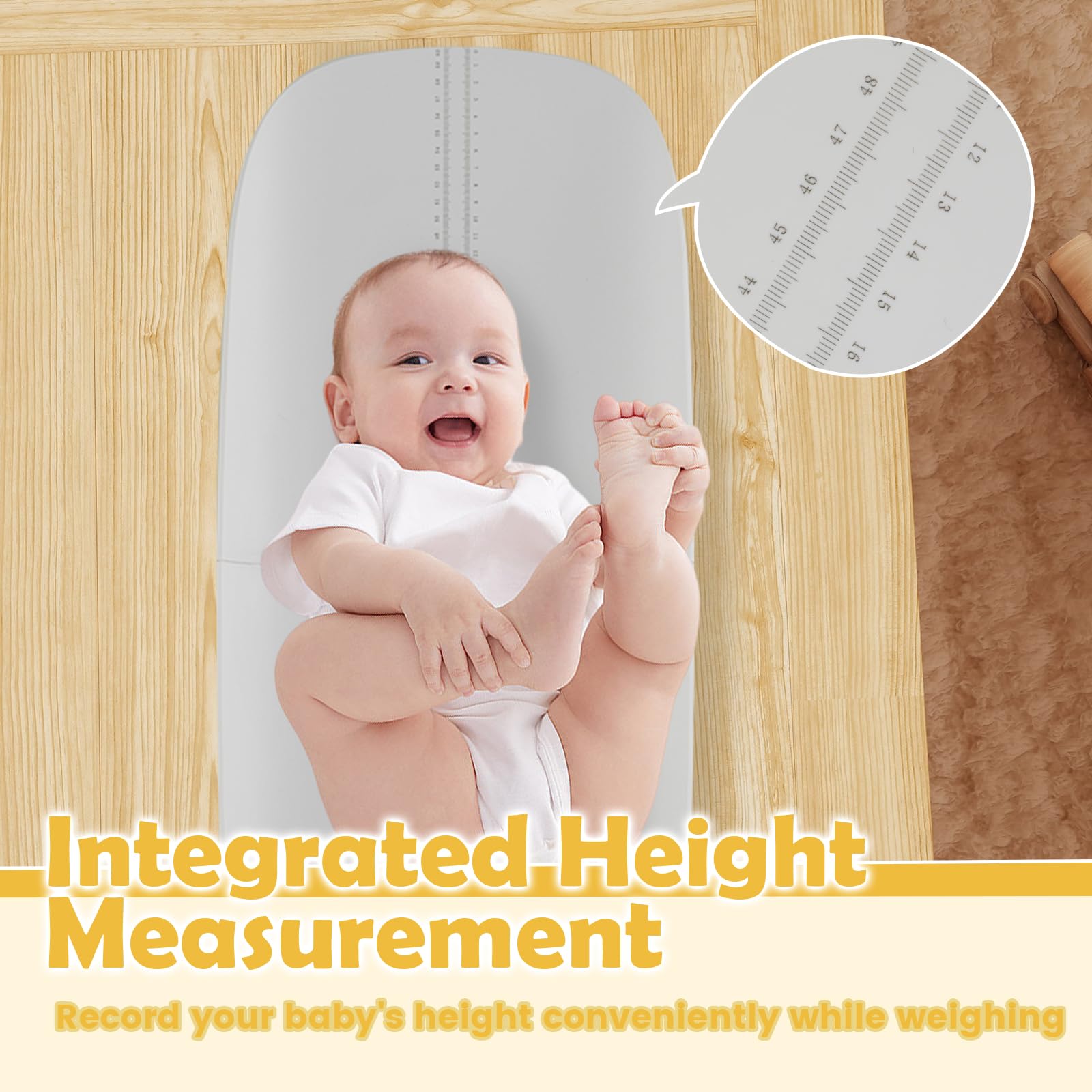 LIFEZEAL Bilancia Neonati, Bambini, Persone, Animali Domestici a 150kg, Bilancia Pesa Neonati, Musura Altezza, Smontabile, Schermo Led, Tare, Stabilizzatore, Spegnimento Automatico, Antiscivolo