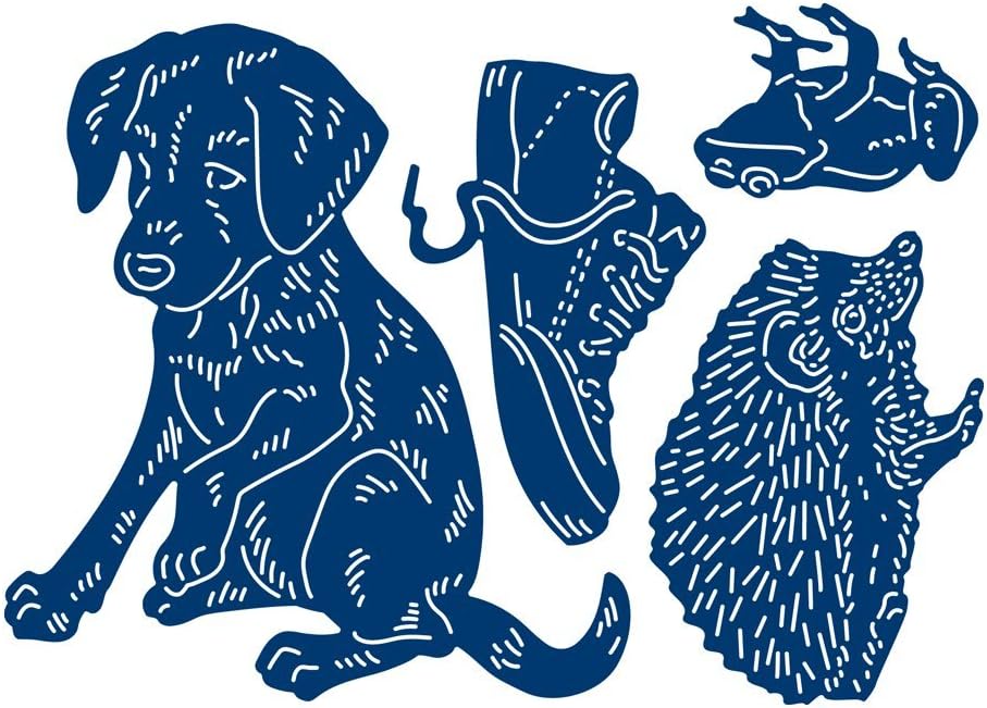 Tattered Lace Tattered Lace Dies - Curious Pup (with Frog, Hedgehog & Shoe Dies) 441192