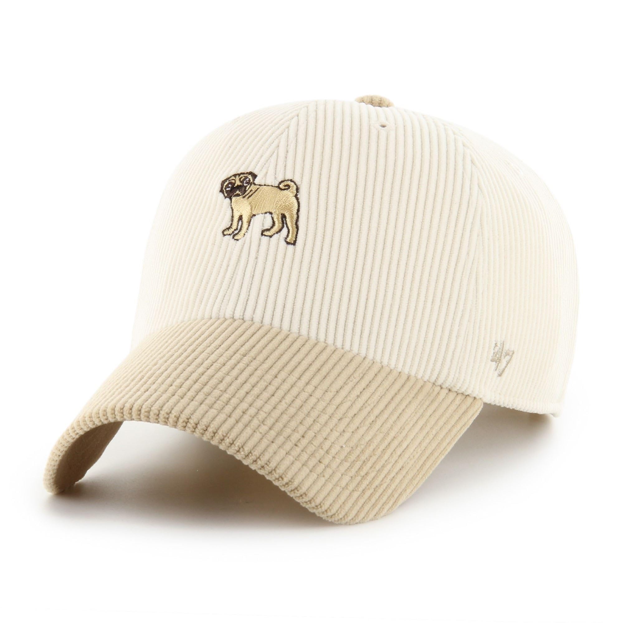 47 Pug Clean Up Corduroy Baserunner Dog Icon Lighbeige Beige Adjustable Cap