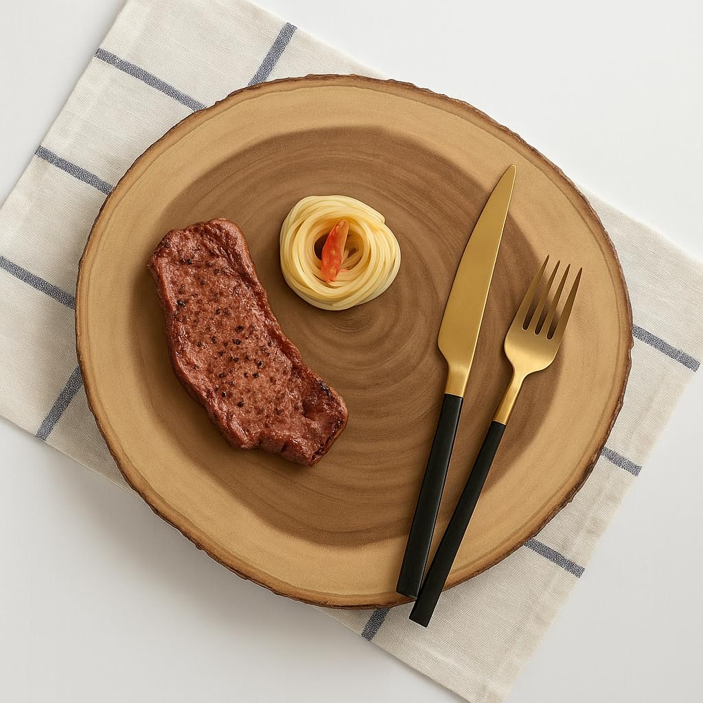 Heavy-Duty Natural Wood Cutting Board (9-10inches)– Round Rustic Butcher Block for Meat, Fish, and Vegetables – Solid Wood Chopping Board for Kitchen & BBQ Prep