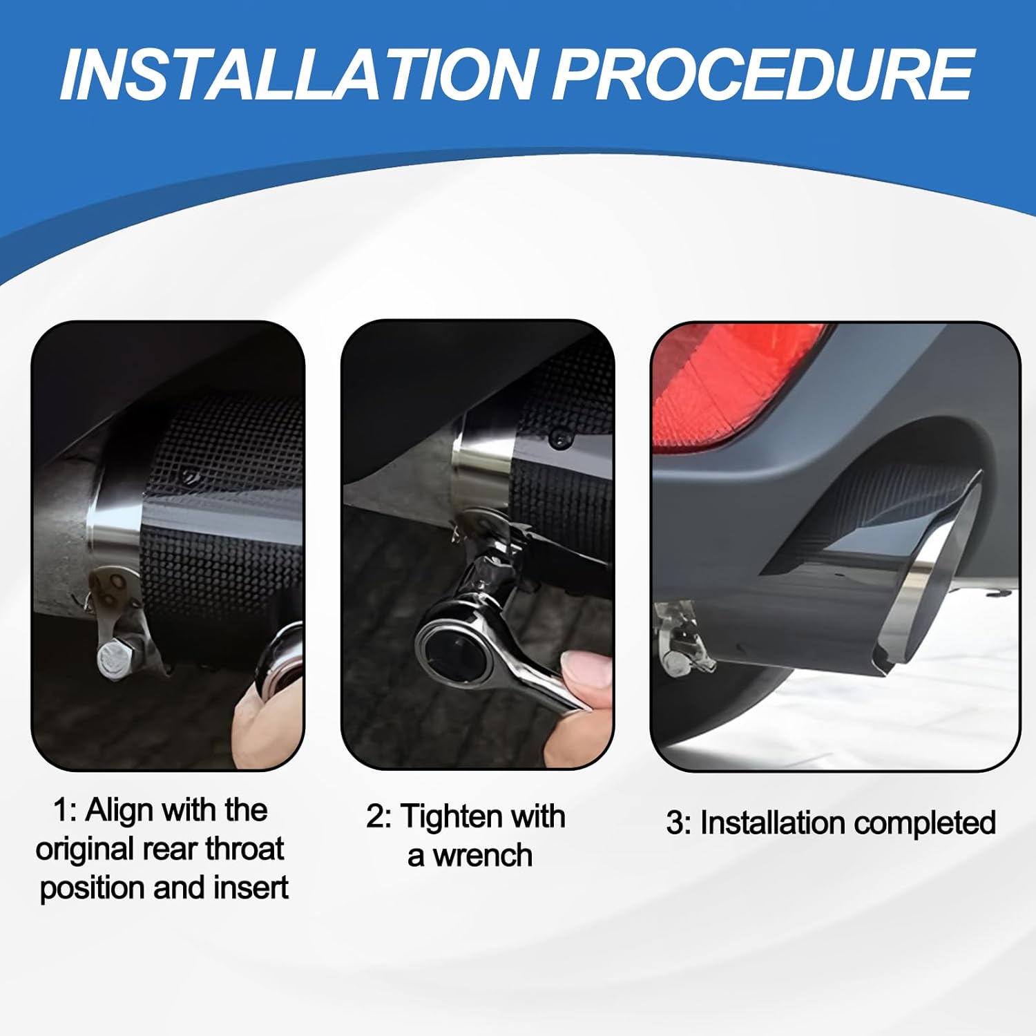 Carbon Fiber Exhaust Tip, 2.5" Inlet to 4" Outlet, Universal Muffler Tail Pipe for Automotive Exhaust Systems (Silver, 2.5" in 4" out)