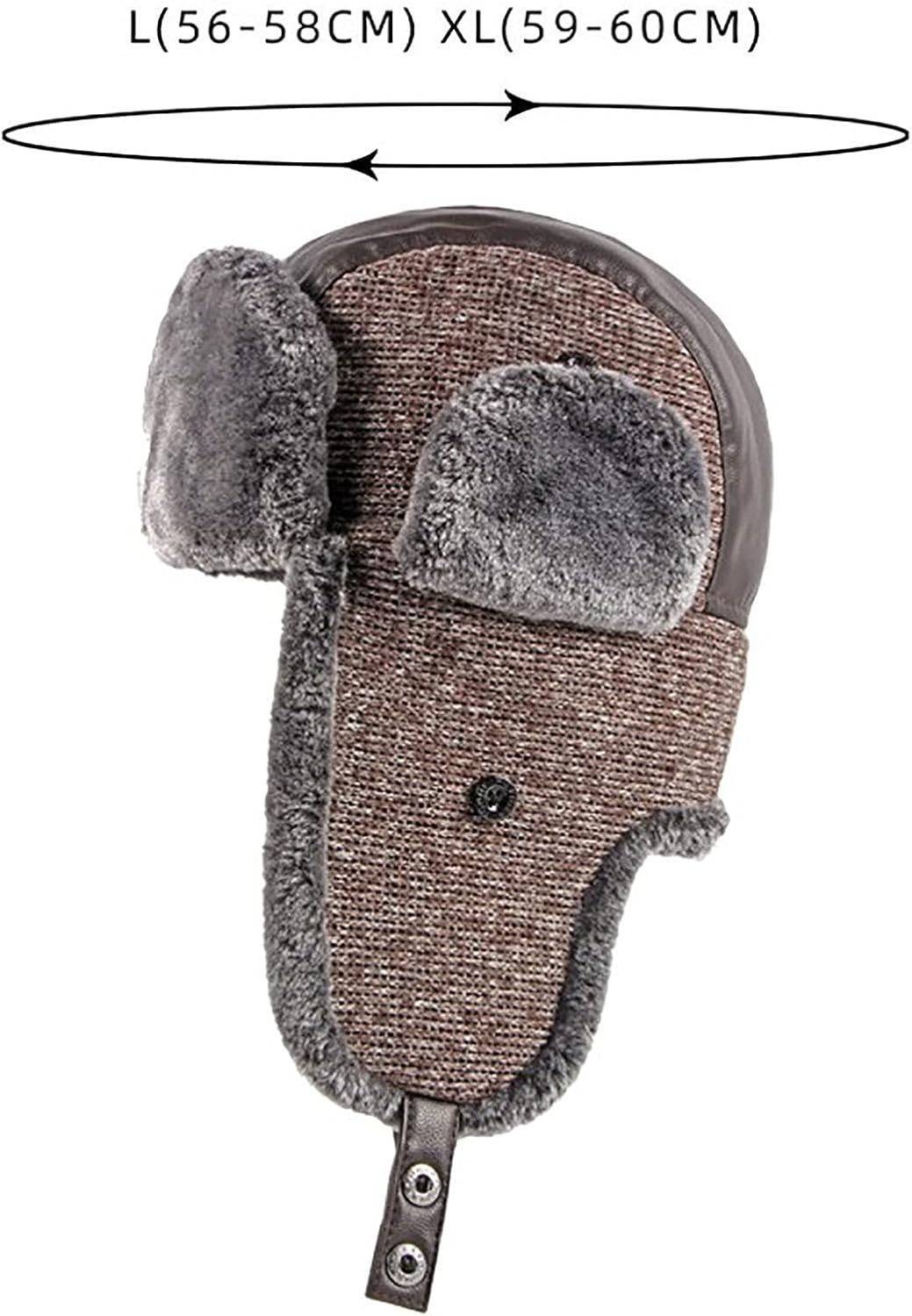 Bomber Hat Unisex Bomber Hat Faux Fur Trapper Hat with Earflap Winter Pilot Cap Thick Lined Keep Warm in Cold Weather